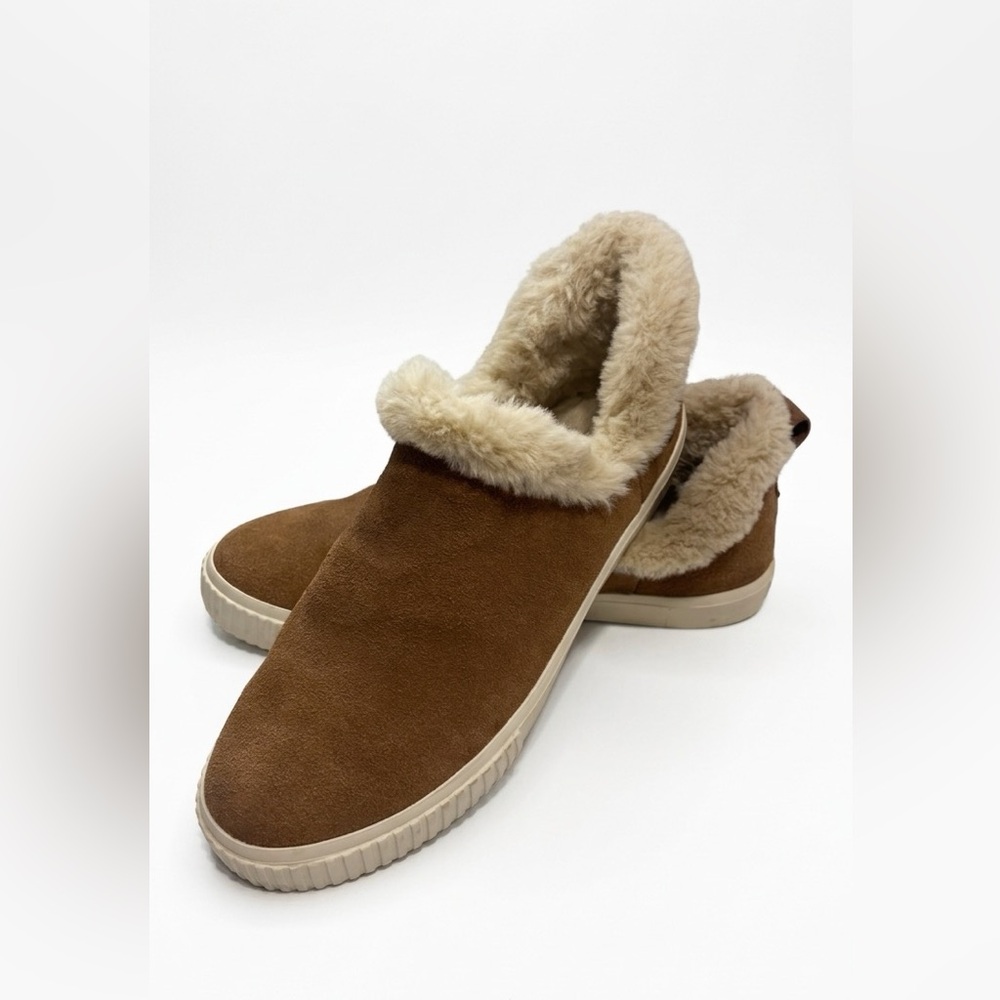 Timberland Brown Shearling-Cuffed Slip-On Ankle Booties